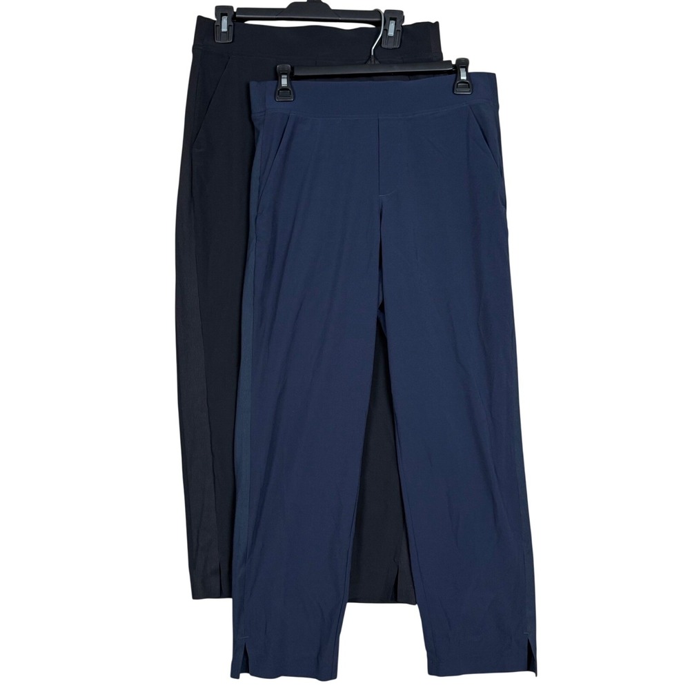 Lot of 2 Athleta Brooklyn Ankle Pants 6P Tapered Navy Black Gorpcore Athleisure